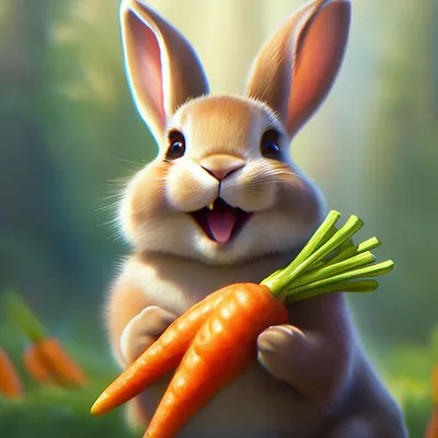 Кролик с морковкой арт - 63 фото