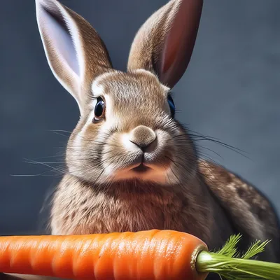 Зайчик с морковкой | Пикабу