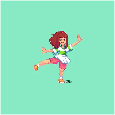 OC][CC] Chihiro from Spirited Away (120x120 pixels) : r/PixelArt