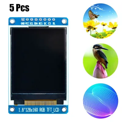 6X 1.8 Inch LCD Display Module Full Color 128X160 RGB SPI TFT LCD Display  Module ST7735S 3.3V Replace OLED Power Supply - Walmart.com