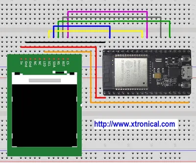 Arduino tehNiq: 128x160 1.8\" TFT display with ST7735 controlled by ESP32