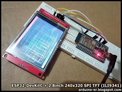 Arduino-er: ESP32-DevKitC + 2.8inch 240x320 SPI TFT (ILI9341) using  TFT_eSPI library