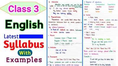 Class 3 syllabus | Class 3 English Syllabus | Class 3 grammar Syllabus |  Class 3 - YouTube