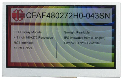 480x272 4.3\" TFT Display Module from Crystalfontz