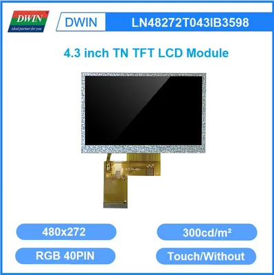 DWIN 4.3 Inch 480x272 300nit 24bit RGB 40PIN TN TFT LCD Module Resistive  Capacitive Touch LN48272T043IB3598 - AliExpress