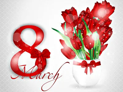 Images International Women's Day English tulip Gifts Flowers Bowknot