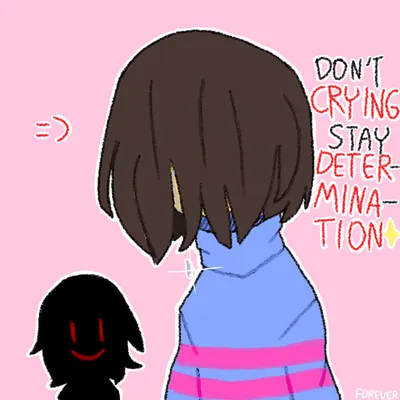 Frisk undertale female wearing blue hoodie with yellow stripes and yellow  overall closed eyes brown hair anime style galaxy hd 4k cute :3 smile on  Craiyon