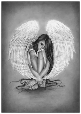 Рисунки ангелов с крыльями красивые - 80 фото