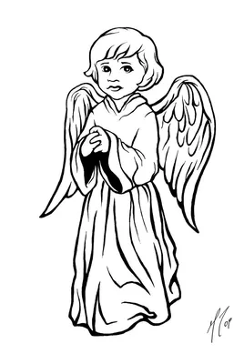 Как нарисовать ангела для детей » рисуем ангелочка поэтапно легко и просто  карандашом и красками