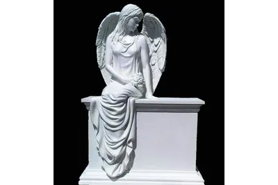 Эксклюзивный памятник на могилу со статуей ангела купить недорого в  мастерской