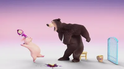 Гиф анимация Идущий медведь на белом фоне