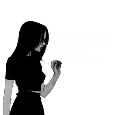Картинки аниме девушек черно белые фотографии