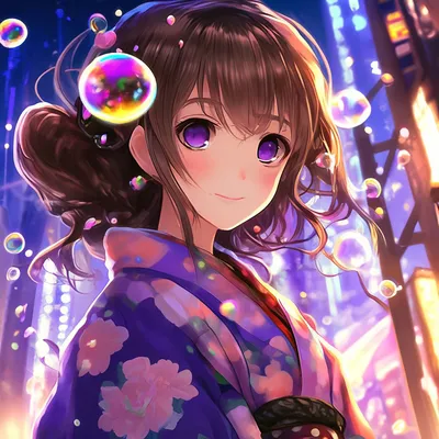 Аниме-девушки в кимоно | Пикабу