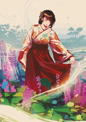 Аниме девушка в белом кимоно,с …» — создано в Шедевруме