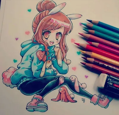Рисунки карандашом для начинающих легкие и красивые аниме девушки (48 фото)  » рисунки для срисовки на Газ-квас.ком
