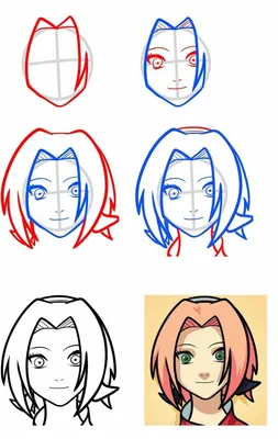 Рисунки карандашом для начинающих аниме персонажи (21 шт)