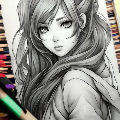 Красивые рисунки для срисовки девушки аниме - 73 фото