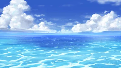 Летний пляж в стиле аниме | Премиум Фото