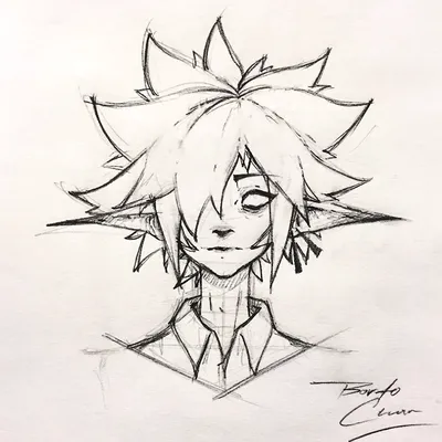 Рисунки для срисовки аниме карандашом персонажи (23 шт)