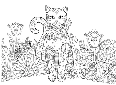 Иллюстрация 4 из 41 для Фантастические кошки. Раскраска-антистресс для  творчества и вдохновения | Лабиринт - книги.
