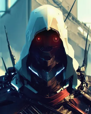 Художник Ubisoft показал ассасина в сеттинге будущего. Теперь герой  Assassin's Creed вовсе не человек