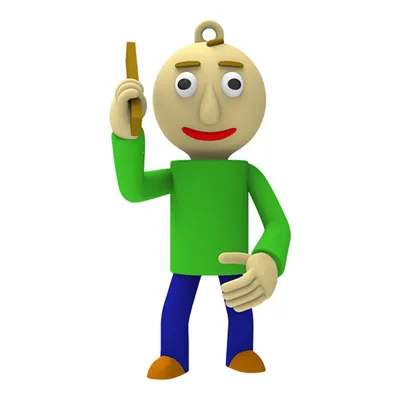 Baldi basics character sitting in a chair on Craiyon