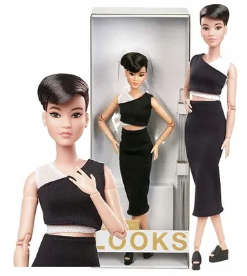 Barbie И линия Ken Fashionistas, кукла круглой формы с черными волосами, в  клетчатом платье, колье и кроссовках, 3-8 лет, Hbv20 | AliExpress