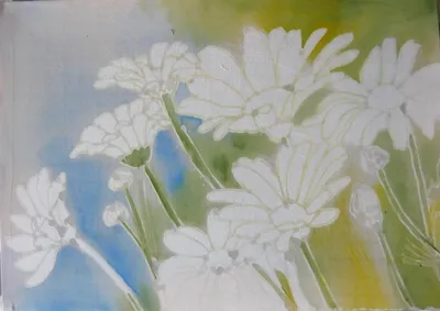 Цветы Лилии в технике холодный батик мастер класс роспись шелка. - YouTube