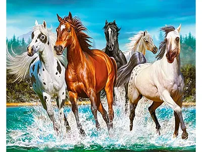 Картина маслом Белые лошади, лошади бегущие по берегу моря в  интернет-магазине Ярмарка Мастеров по цене 17000 ₽ – P22YYBY | Картины,  Красноярск - доставка по России