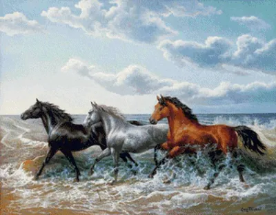 Рисунок бегущий конь - 63 фото