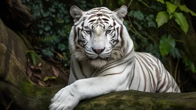 изображение сидящего белого тигра, картинка белого тигра, животное, дикая  природа фон картинки и Фото для бесплатной загрузки