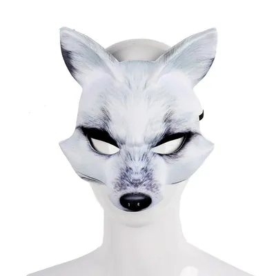 Купить Маска белой лисы DIY Cat Face Fun Маска для лица Бальный зал | Joom
