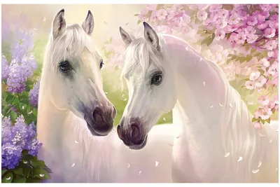 Картина Белые лошади купить - интернет магазин