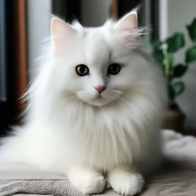 Самый милый белый пушистый кот» — создано в Шедевруме