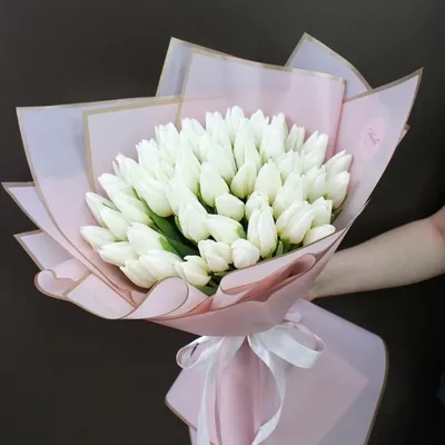 Букет из сиреневых и белых тюльпанов - купить с доставкой от ElitBuket