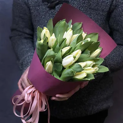 Букет Желто-белых тюльпанов -