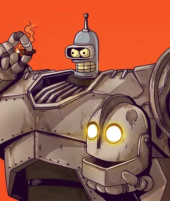 Бендер внутри робота из мультфильма Стальной гигант | Картинка на аву