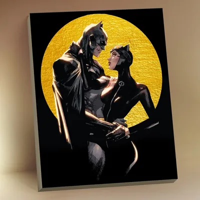 Картина по номерам Бэтмен и женщина кошка HR0462 - раскраска Флюид 40x50 см  - цена, фото, описание