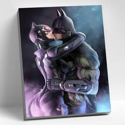Бэтмен и женщина кошка. Batman and Woman Cat. 40х50 см. Картина на холсте.  (ID#868485532), цена: 300 ₴, купить на Prom.ua