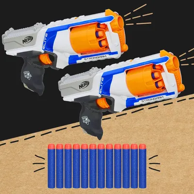 Бластер Нерф Элит Стронгарм Nerf Elite Strongarm - набор игровой из 2-х  бластеров с мягкими пулями, револьверы нерф, пистолеты детские - купить с  доставкой по выгодным ценам в интернет-магазине OZON (794845470)