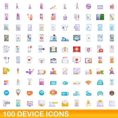 Premium Vector | 100 device icons set. cartoon illustration of 100 device  icons set isolated
