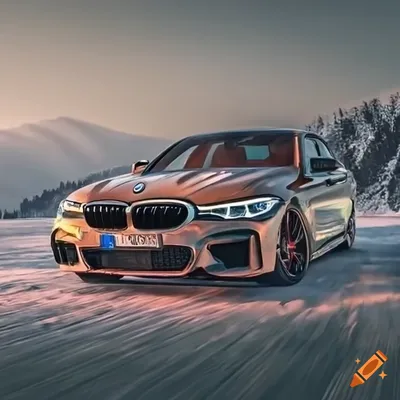 Bmw m5 f90 driving through city streets on Craiyon