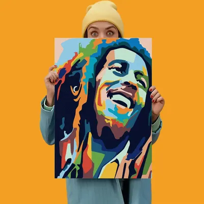 Интерьерная наклейка “Боб Марли” - Купить виниловую наклейку 3D на стену  недорого в Украине