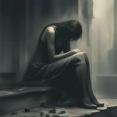 Депрессия Печали Эмоциональная Боль Человеческое Выражение Одиночество  Разбитое Сердце Концепция стоковое фото ©sbartsmediagmail.com 235855488