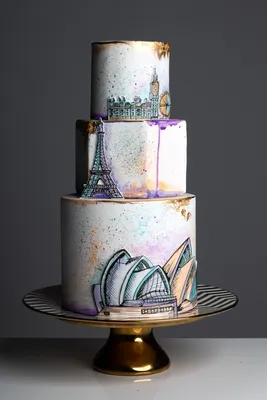 Интересные дизайны свадебных тортов