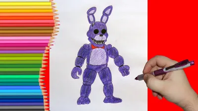 How to draw Sinister Bonnie, FNaF, Как нарисовать Синистер Бонни, ФНаФ -  YouTube