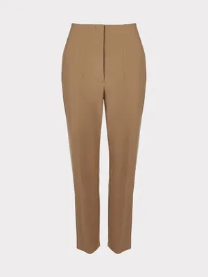Классические женские брюки на высокой посадке, цвет Светло-коричневый,  артикул: FAB110165_2132. Купить в интернет-магазине FINN FLARE