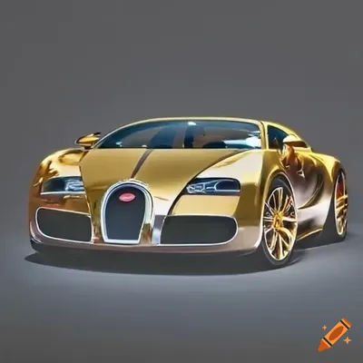 A gold-coloured bugatti veyron, drifting on Craiyon