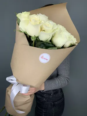 Букет белых роз 90 см. за 5 590 руб. | Бесплатная доставка цветов по Москве