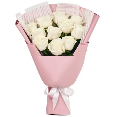 Букет из 29 белых роз в черной упаковке Купить по выгодной цене